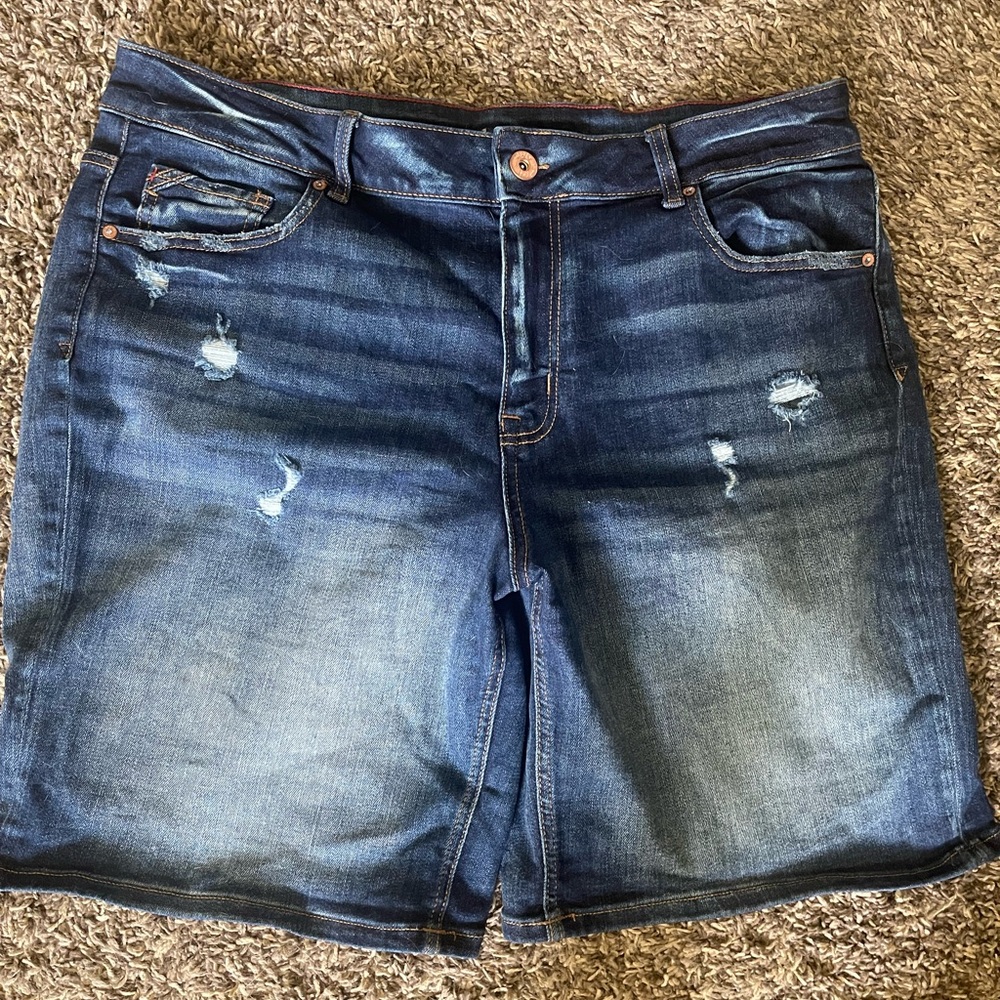 Dark Blue Denim Shorts